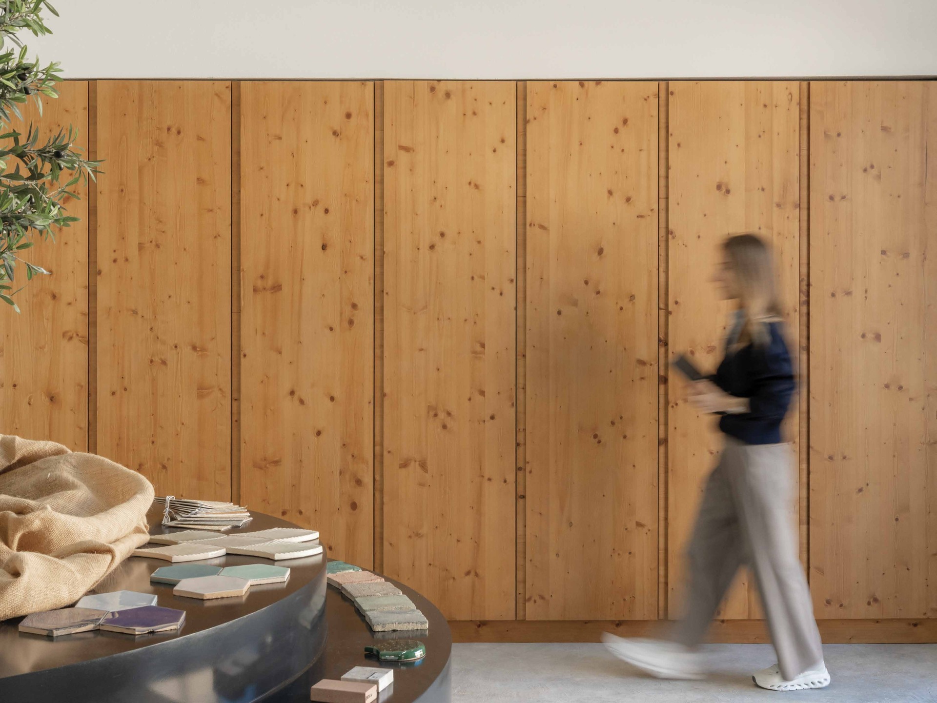 Inside the studio — timber joinery and material samples