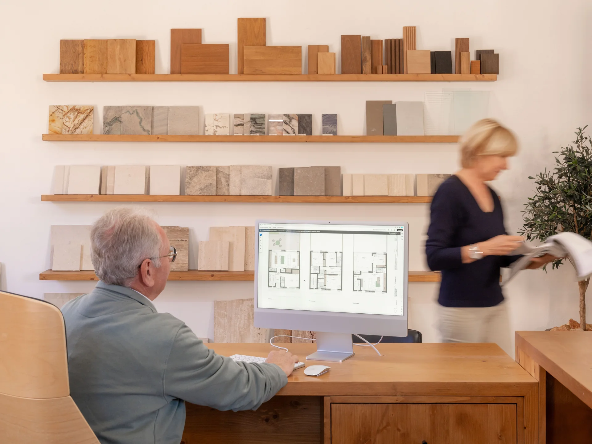 Material samples in Es Bassol Nou studio