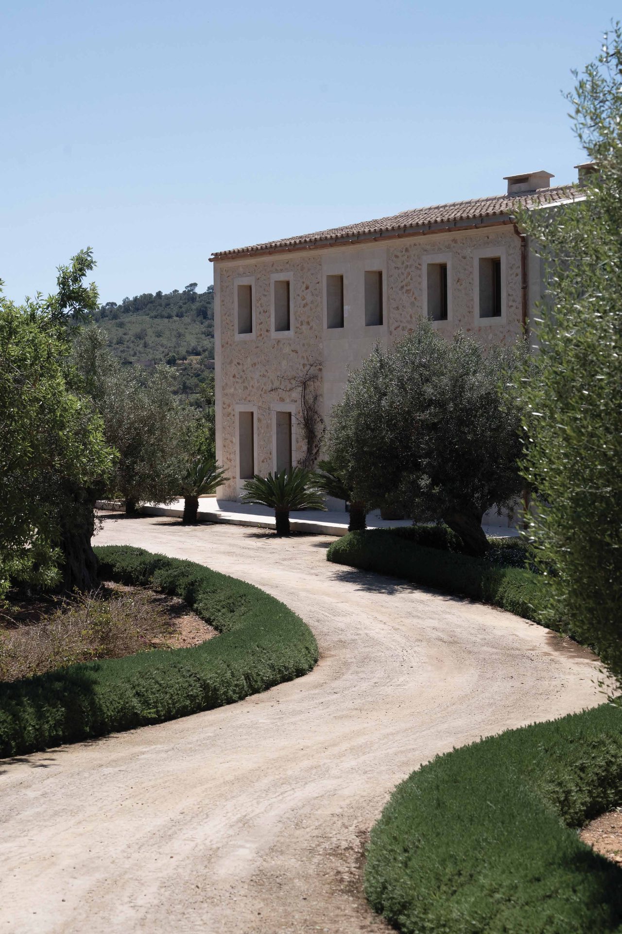Mallorcan finca approached by a garden path